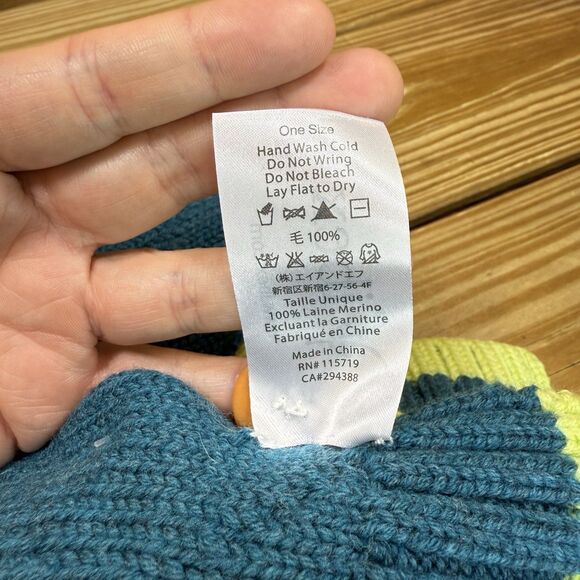 Ibex Button Scarf Merino Wool Teal / Lime Green Short Wrap Scarf Winter Wear - Picture 4 of 5